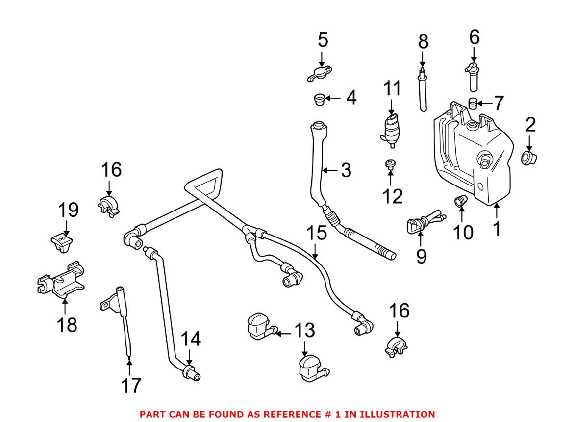 BMW Washer Fluid Reservoir (Windshield) 61678361439